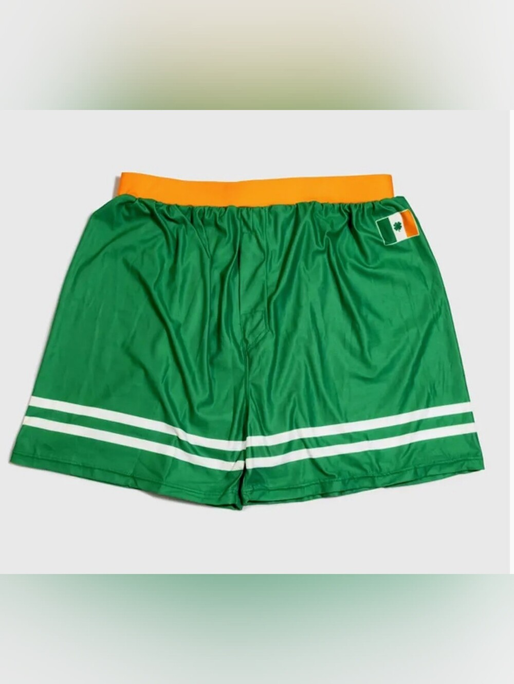 Ireland Green Athletic Boxer with Orange Waistband And Irish Flag